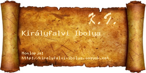 Királyfalvi Ibolya névjegykártya
