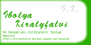 ibolya kiralyfalvi business card