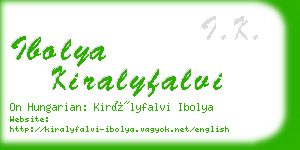 ibolya kiralyfalvi business card